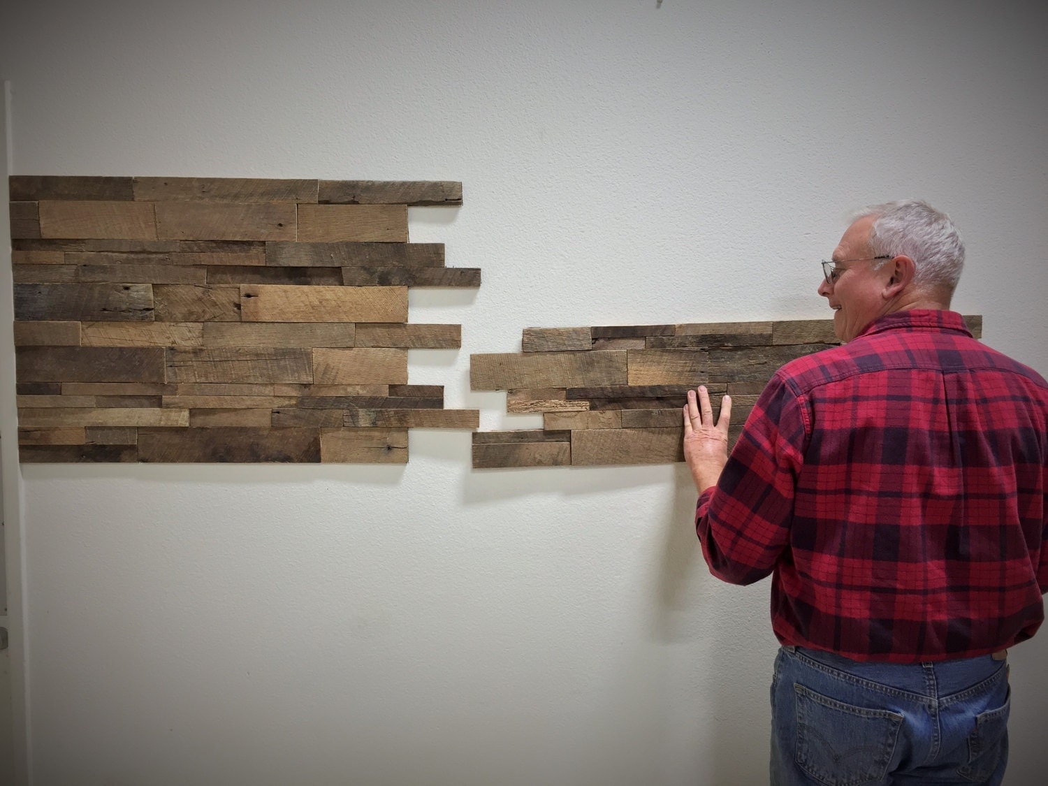 Oak Bourbon Whiskey Barrel Wall Stacked Panels DIY