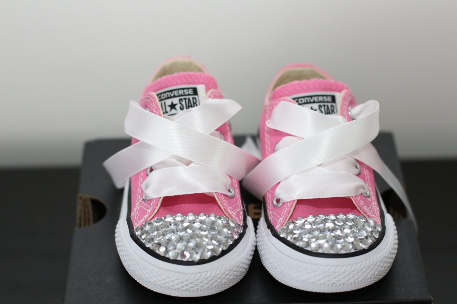 blinged out pink converse