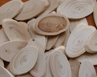 Set of 40 Unfinished wooden slices Pine slices Pine wood wlices Rustic wedding decor Slices oval wooden slices Natural eco friendly