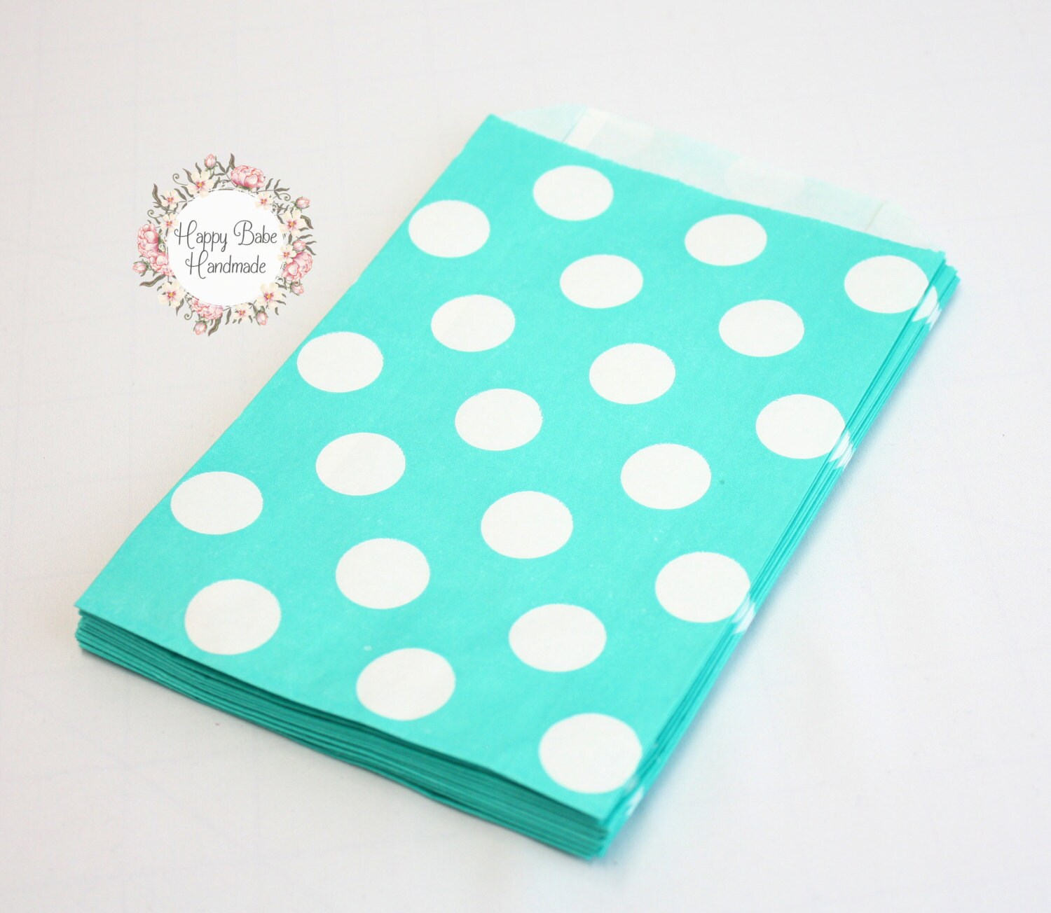 Teal Paper Bags, 43/4 by 7 Inches, 12 Bags, Teal Favor Bags, Teal