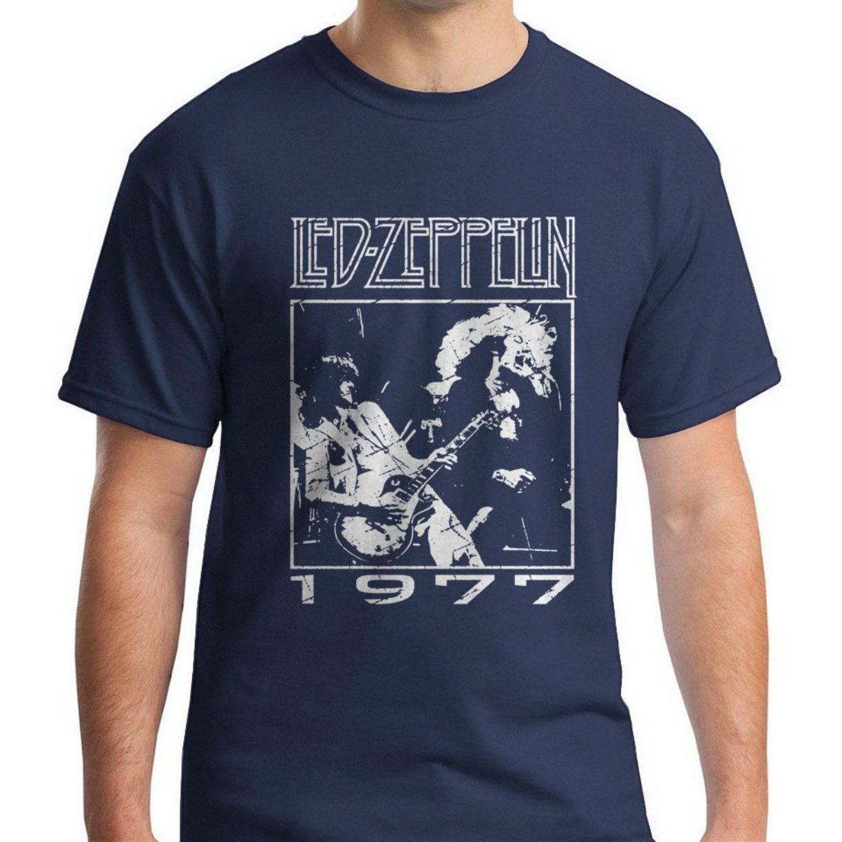 Led Zeppelin 1977 vintage style t shirt jimmy page by rockviewtees