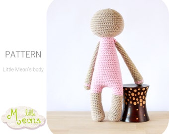 Crochet PATTERN - Body of a Little Meon - Amigurumi pattern, crochet amigurumi pattern, crochet toy, pdf pattern, crochet doll