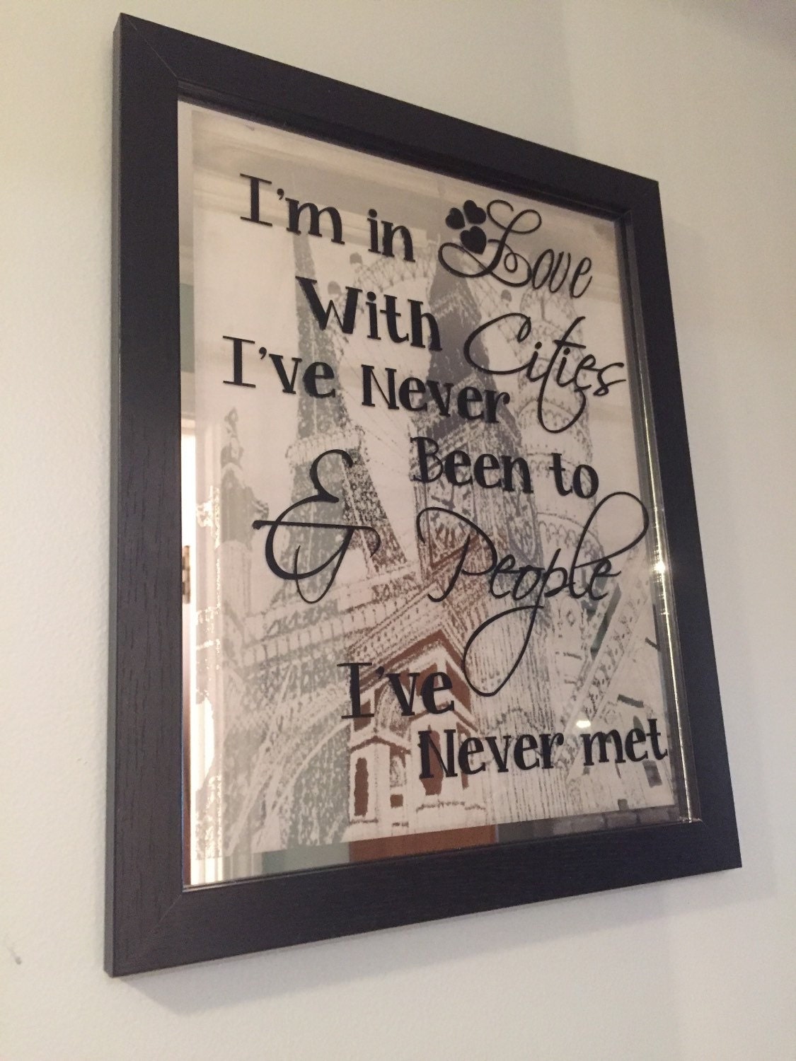 Mirror Frame Vinyl Lettering Laser Engraved by ExpressionsofUs