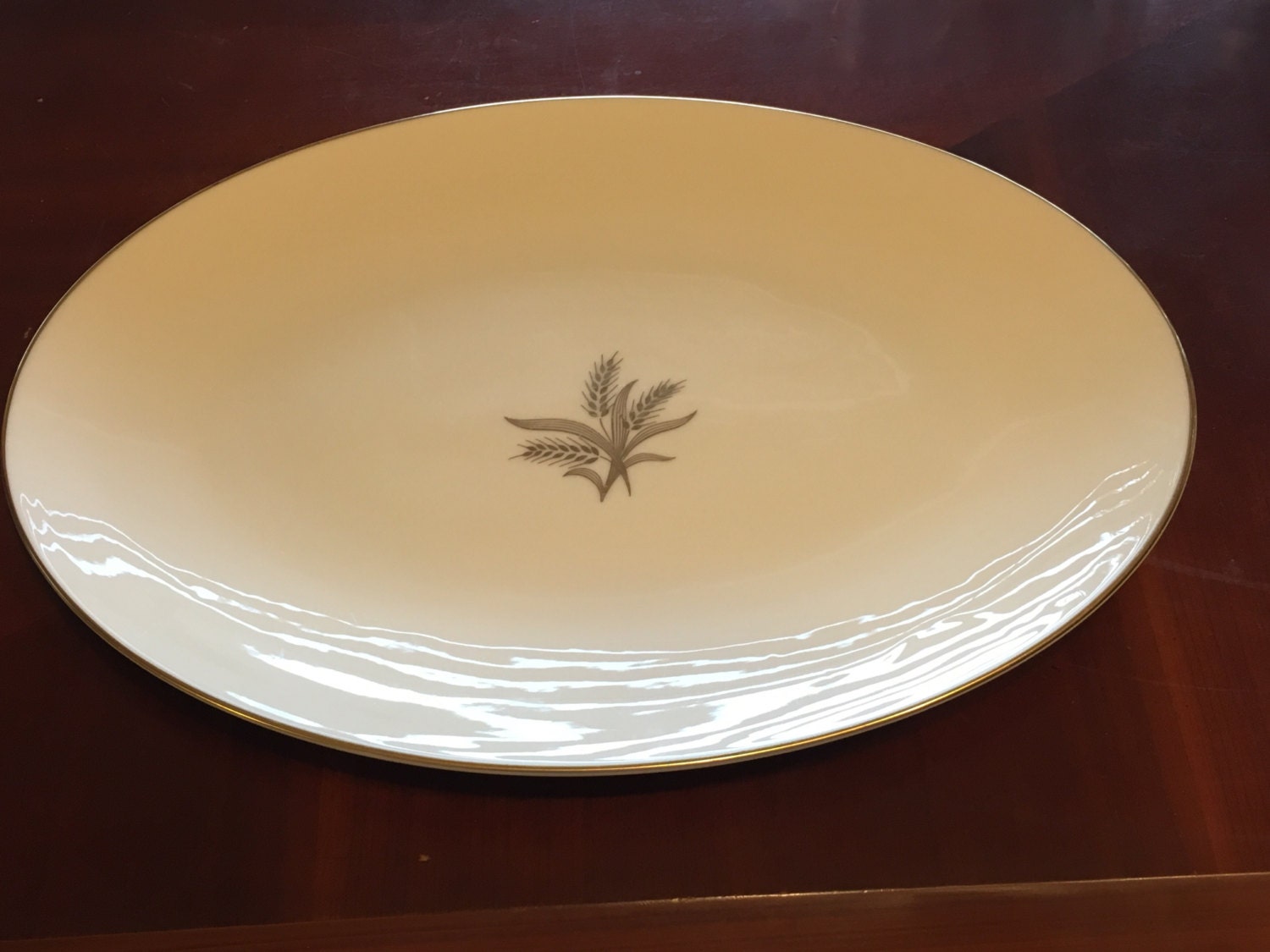 Vintage Lenox r442 Wheat Pattern 16 inch Serving Platter