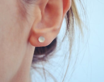 Moonstone earrings - Moonstone Stud Earrings - Tiny Stud Earrings - Sterling Silver Earrings - Unique Gift For Her -Crystals and Stones