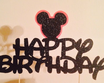 Mickey Mouse Cake Topper, Happy Birthday Cake Topper, Minnie Mouse Cake Topper