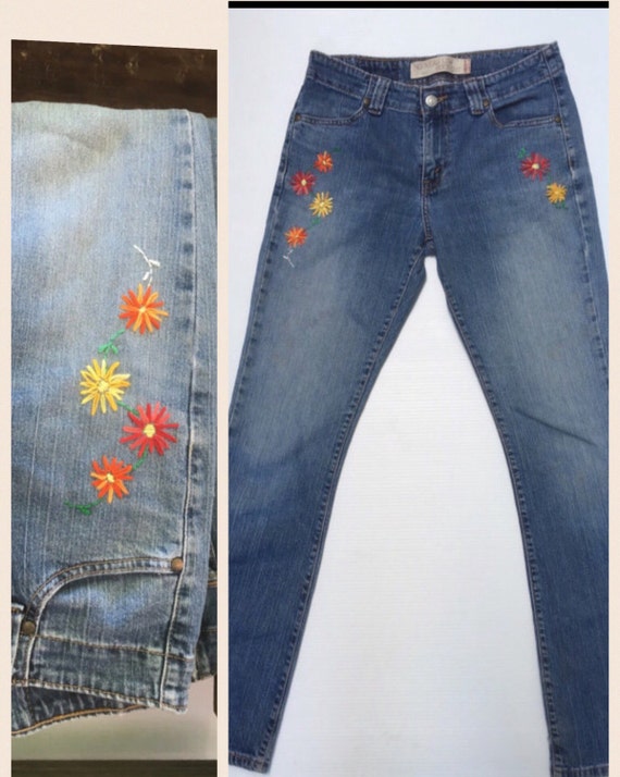 jeans embroidered jeans size 6 levi jeans by savingmyvintageheart