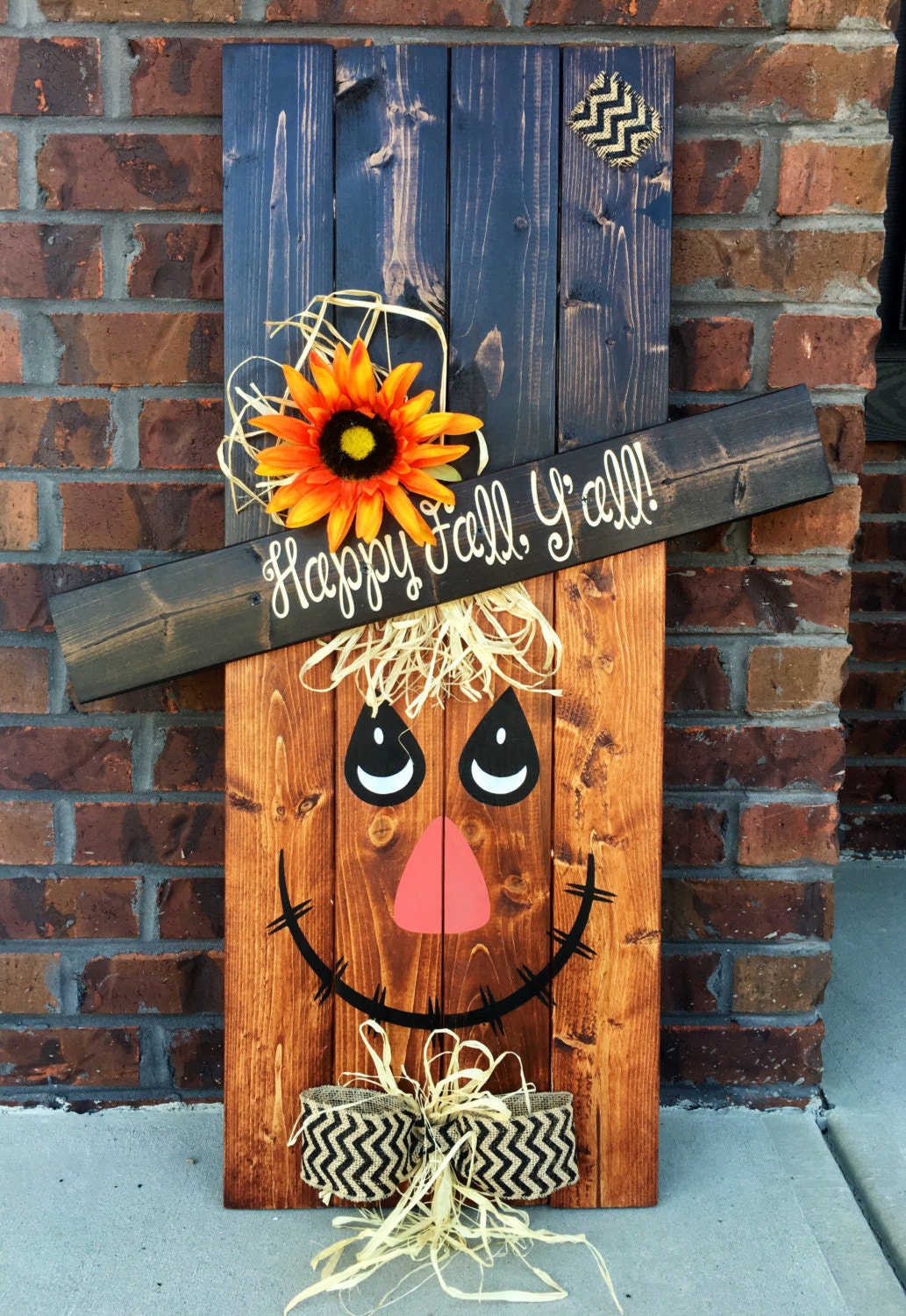 Reversible Scarecrow Snowman Pallet Sign Porch Decor Porch