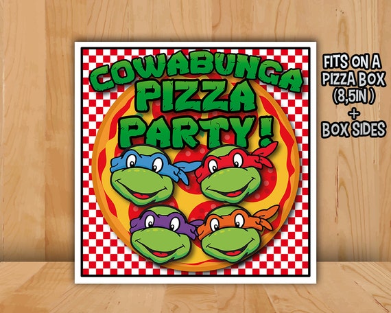 TMNT Pizza Box Label INSTANT DOWNLOAD Printable Teenage