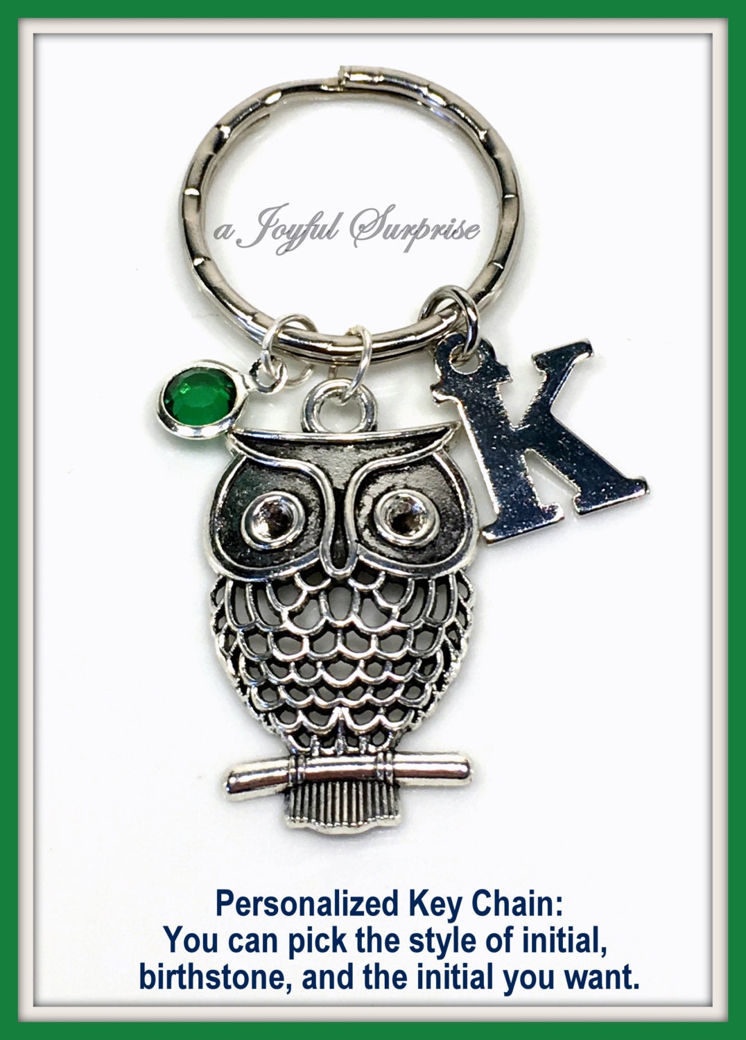 Owl Keychain Bird Keyring Night Owl Key Chain Gift for