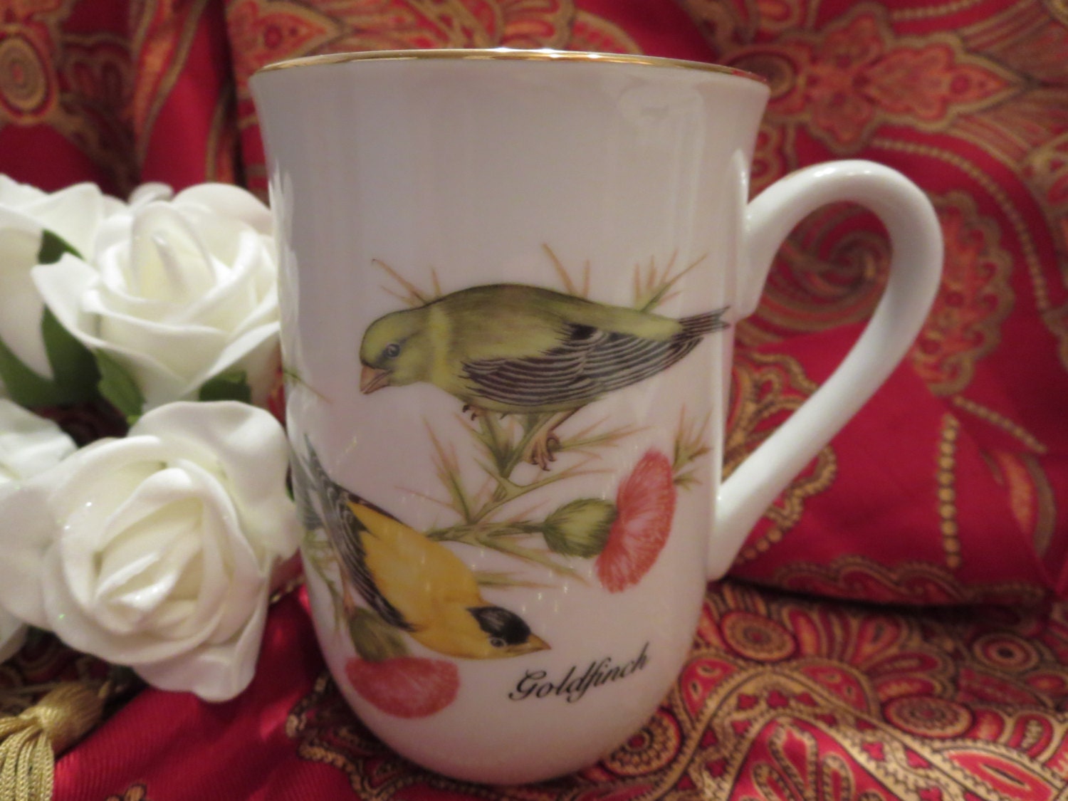 John James Audubon Porcelains Coffee Mug Goldfinch