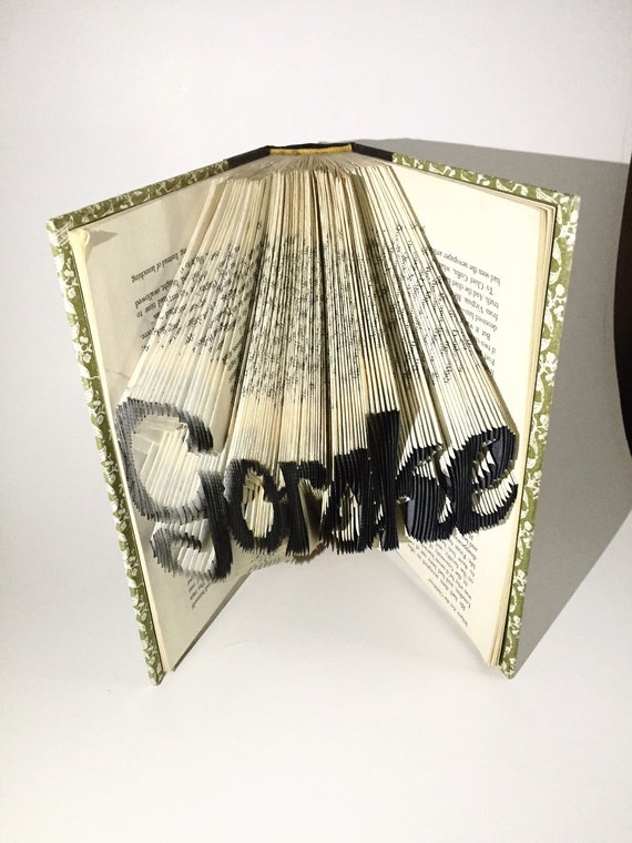 Customization Name Folded Book Art