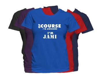 JAMI Womens First Name T Shirt First Name Family Name Custom Personalized Name T-Shirt