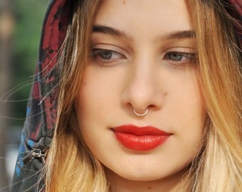 FAKE Septum Ring - Sterling Silver - Fake Piercing - Faux Septum Ring - Septum Fake Piercing - Fake Piercings - Fake Nose Piercing