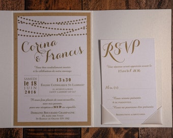 elegant and rustic wedding invitations, String Of Lights Invitation, String Of Lights, String Of Lights Wedding Invitations, Rustic elegance