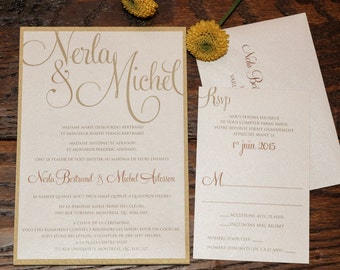 Modern quirky wedding invitations