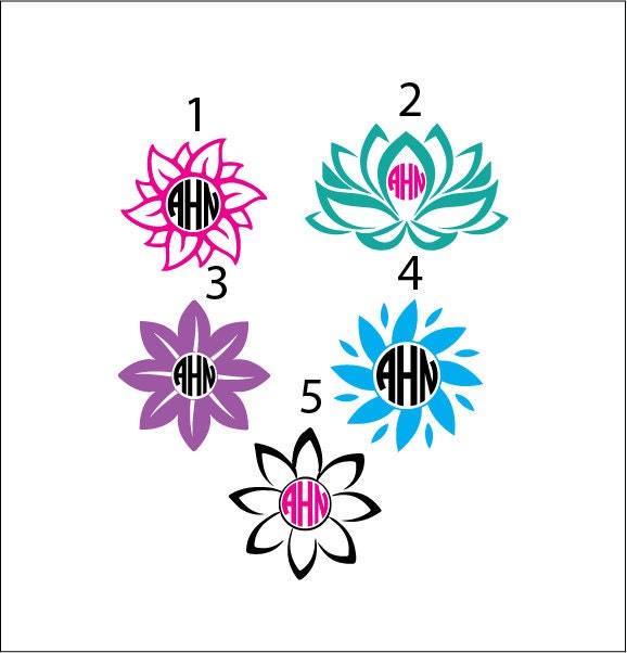 Download Flower monogram decals monogram vinyl car decal sticker