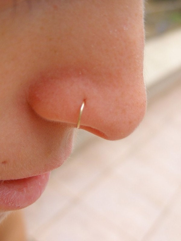 Thin Nose Ring Gold Nose Ring Hoop Earring 8mm Inner