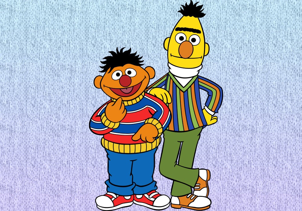 Sesame Street Bert and Ernie SVG File Silhouette by vectorsvgs