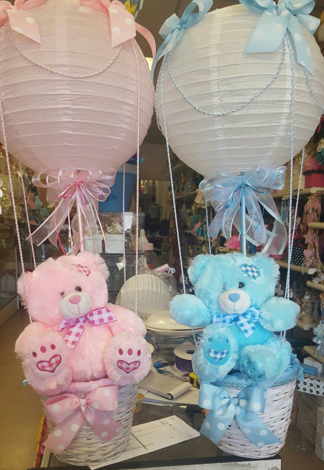 teddy bear inside a clear balloon