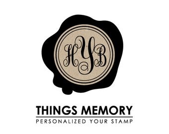Custom Wax Seal Stamp Personalized Wedding Triple Initials Monogram (CT001)