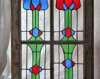 Vintage Window, Stained Glass Panes