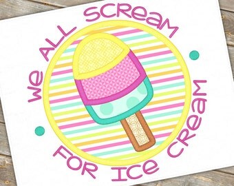 Ice Cream Cone Machine Applique Design 1072