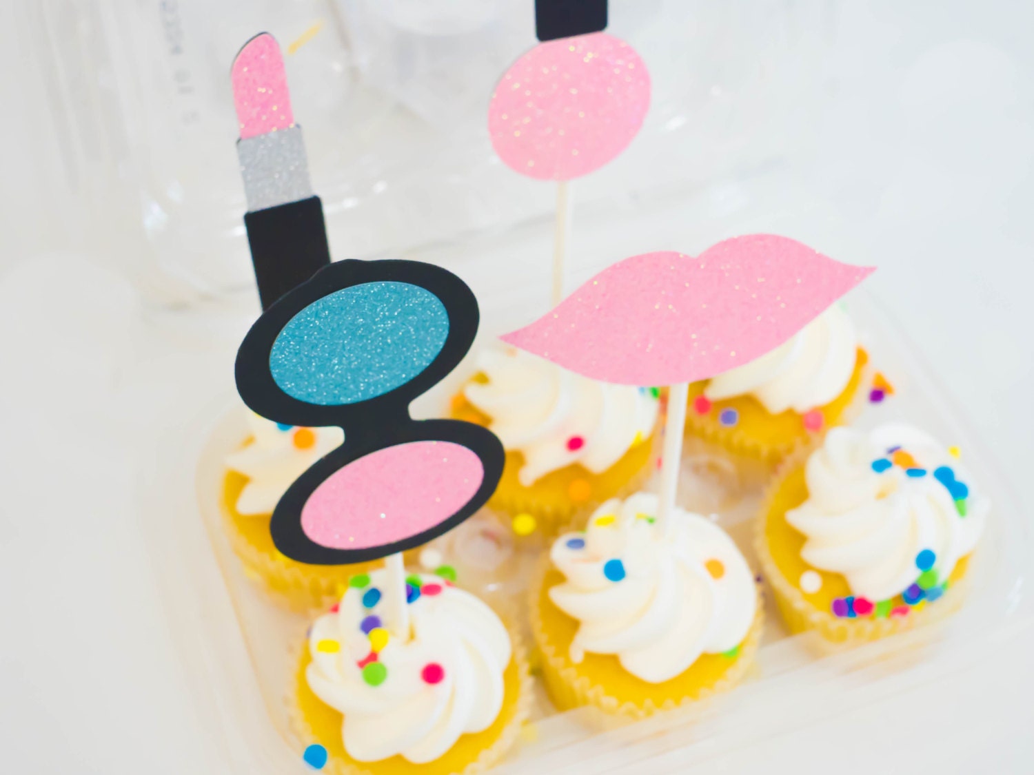 Makeup cupcake toppers lipstick cupcake topper Bachelorette