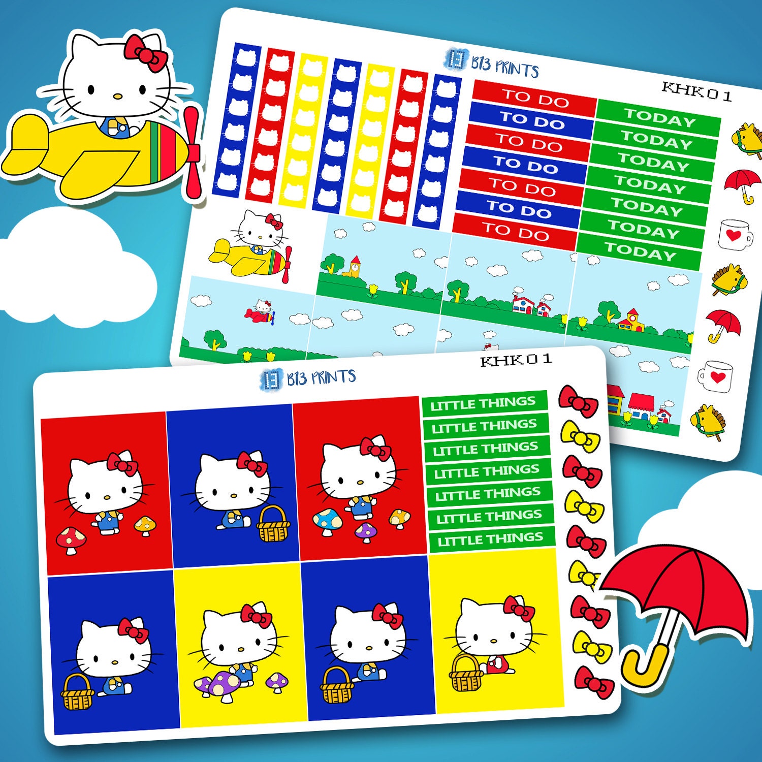 Hello Kitty Spread Erin Condren Vertical Planner Stickers