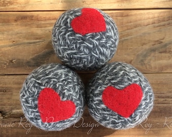 Wool Dryer Balls (set of 3) ~ Eco Friendly Non Toxic Alternative to Dryer Sheets