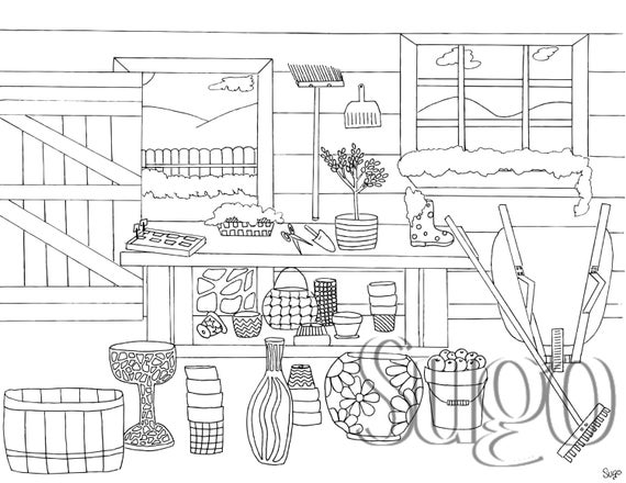 Garden Shed Coloring Page