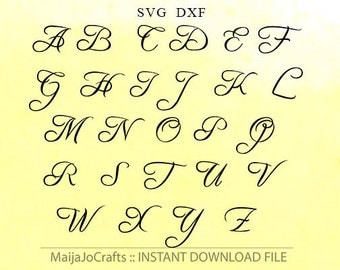 Vine Monogram Font SVG DXF Files Alphabet Vine font A-Z Letters for Silhouette svg font cutting template, Vine Monogram Font DIY Cricut font