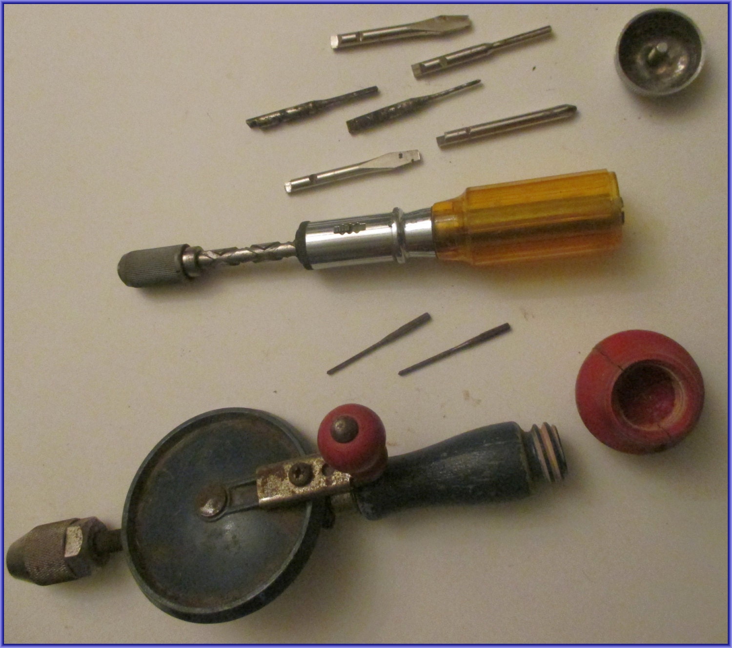 Stanley H 1220 B Hand Drill with BitsMade in USAVintage