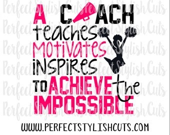 Cheer Coach SVG, DXF, EPS, png Files for Cutting Machines Cameo or Cricut - Cheerleading svg, Cheerleader Svg, Sports svg, Teacher Svg