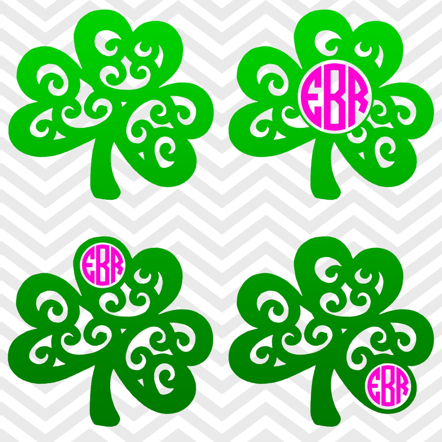 Download St Patricks Day Monogram Frames Cutting Files in Svg Eps