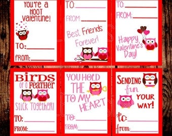 Instant Download 50% Off Owl Kid's Valentine's Day