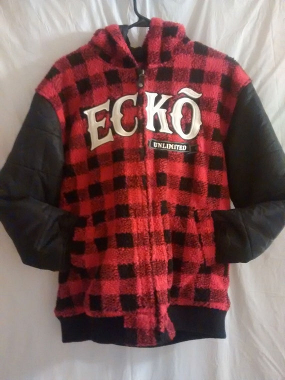 Ecko Unltd L Buffalo Check Plaid Coat Zipup by EclecticWhimsical