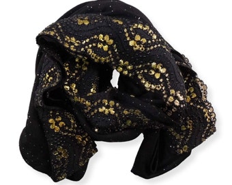 Lacy Dazzle Shimmer Lace Jersey Scarf Hijab