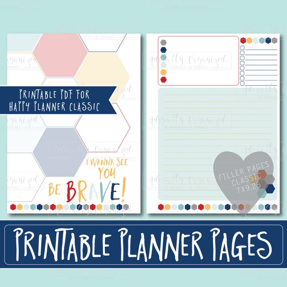 Happy Planner PRINTABLE Filler Pages Planner Refills