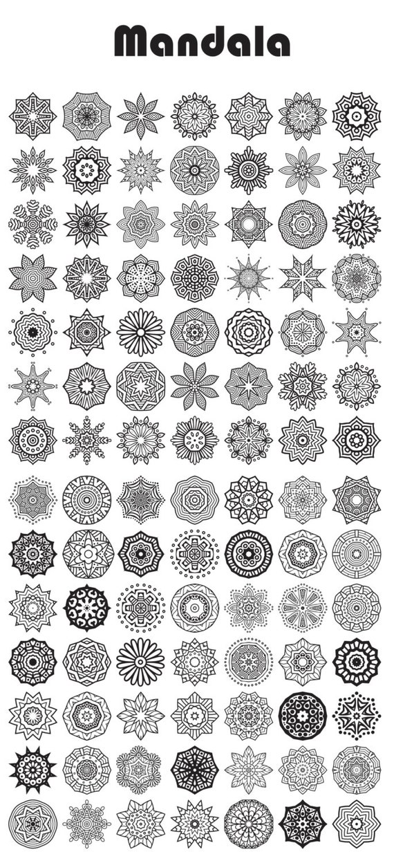 Download Mandala Yoga Vector silhouettes