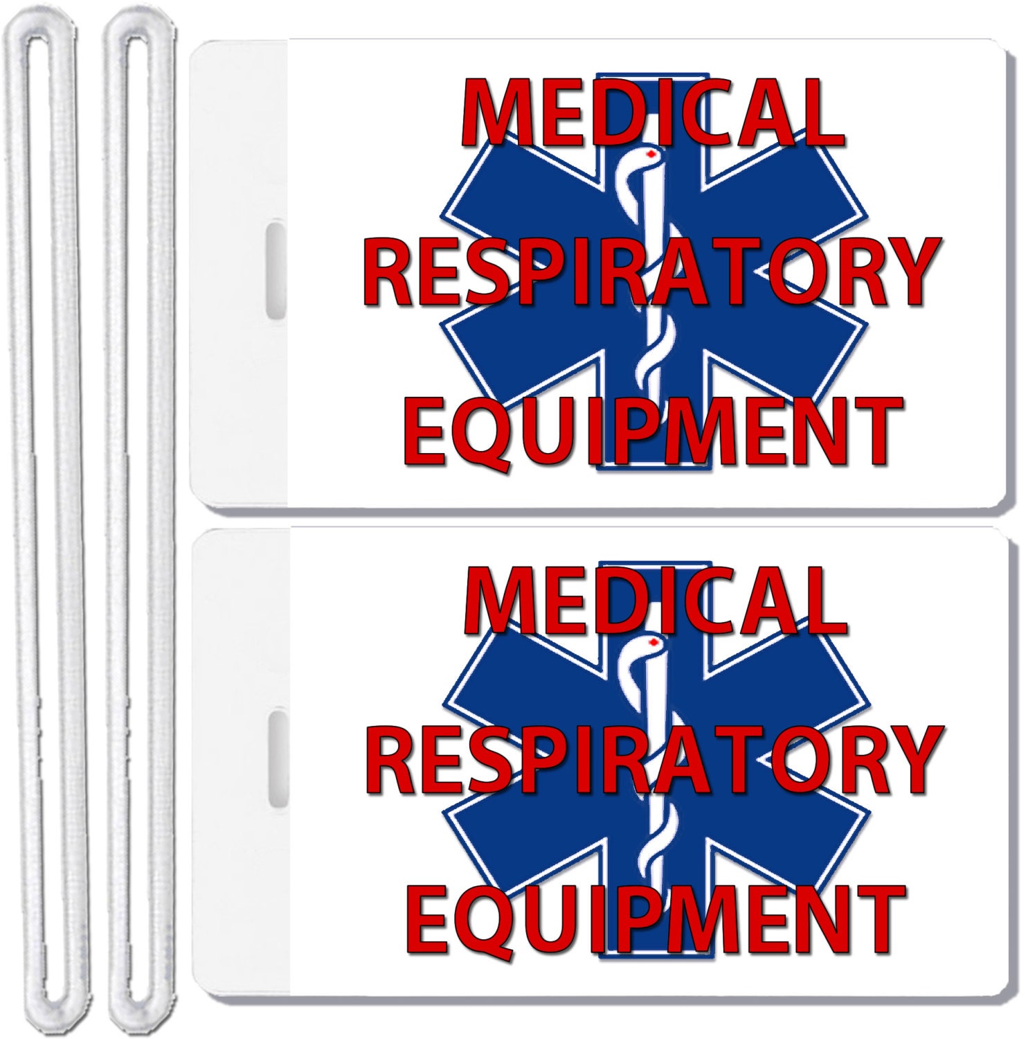 2x Medical Respiratory Equipment Identification Luggage Tags