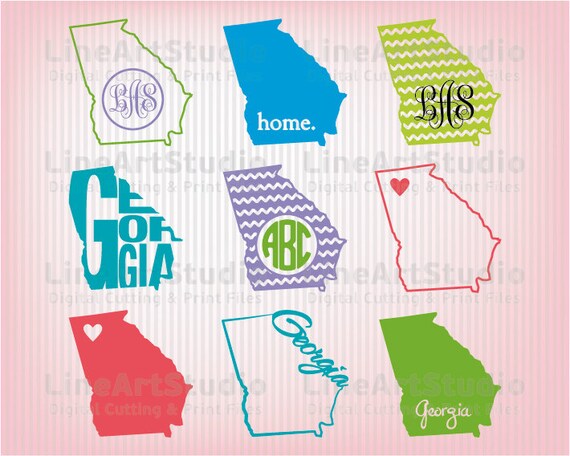 Download Georgia SVG Collection State Files SVG File Monogram Svg
