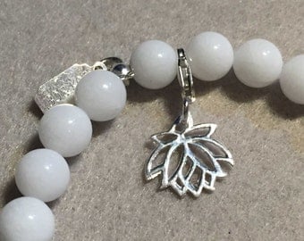Breloque argent pour bracelet - Fleur de lotus