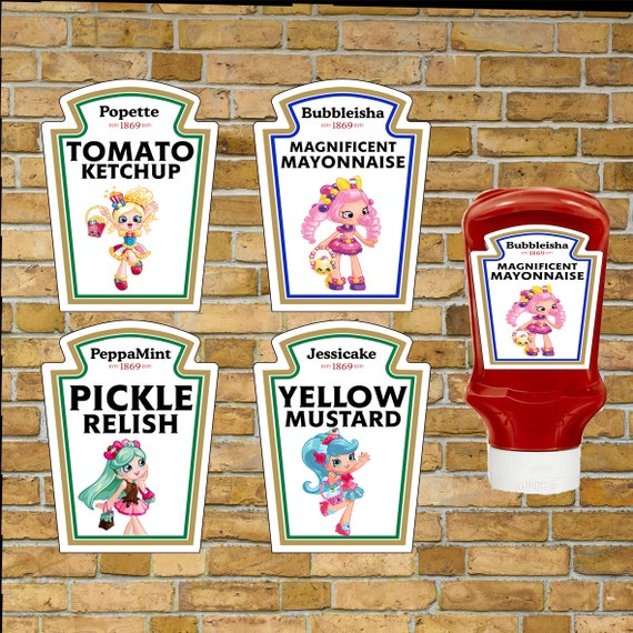 Shopkins Condiment Bottle Labels Birthday Party by CreativeShores