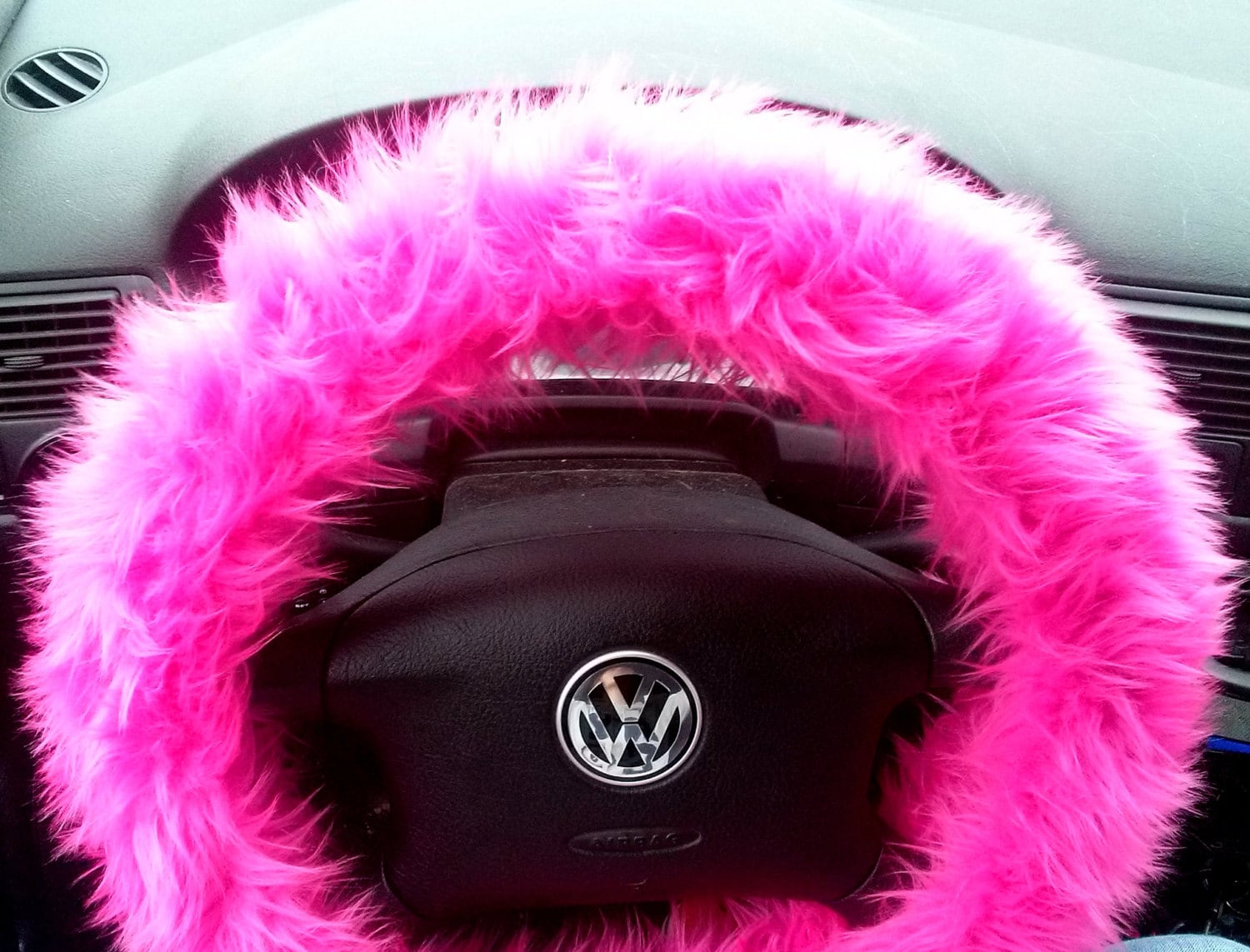 Hot Pink Fuzzy Steering Wheel Cover Car By Beautysteeringwheel