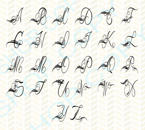 Scroll Monogram Scroll Svg Monogram Font Scroll Monogram