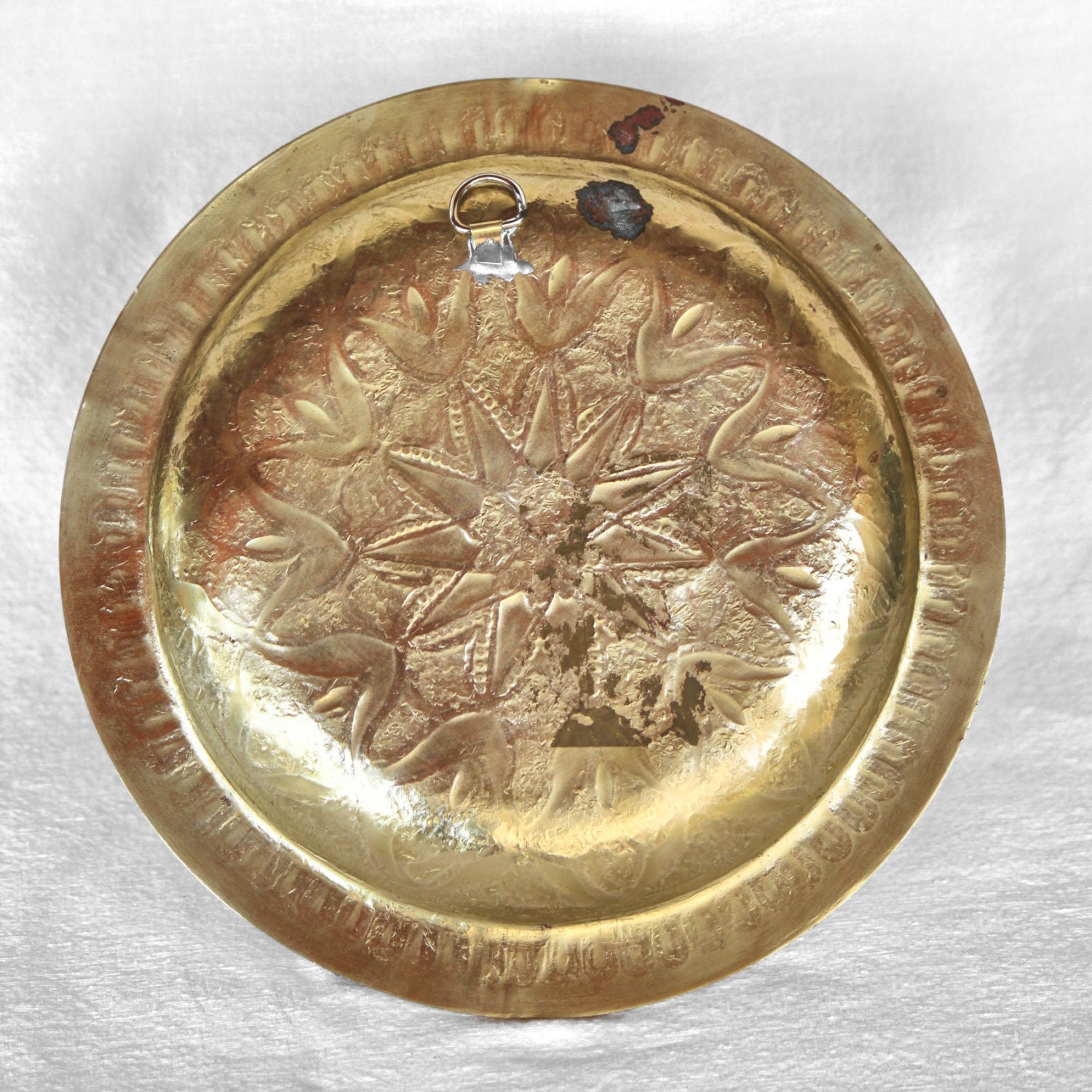 Vintage Brass Plate wall hanging wall decor vintage decor