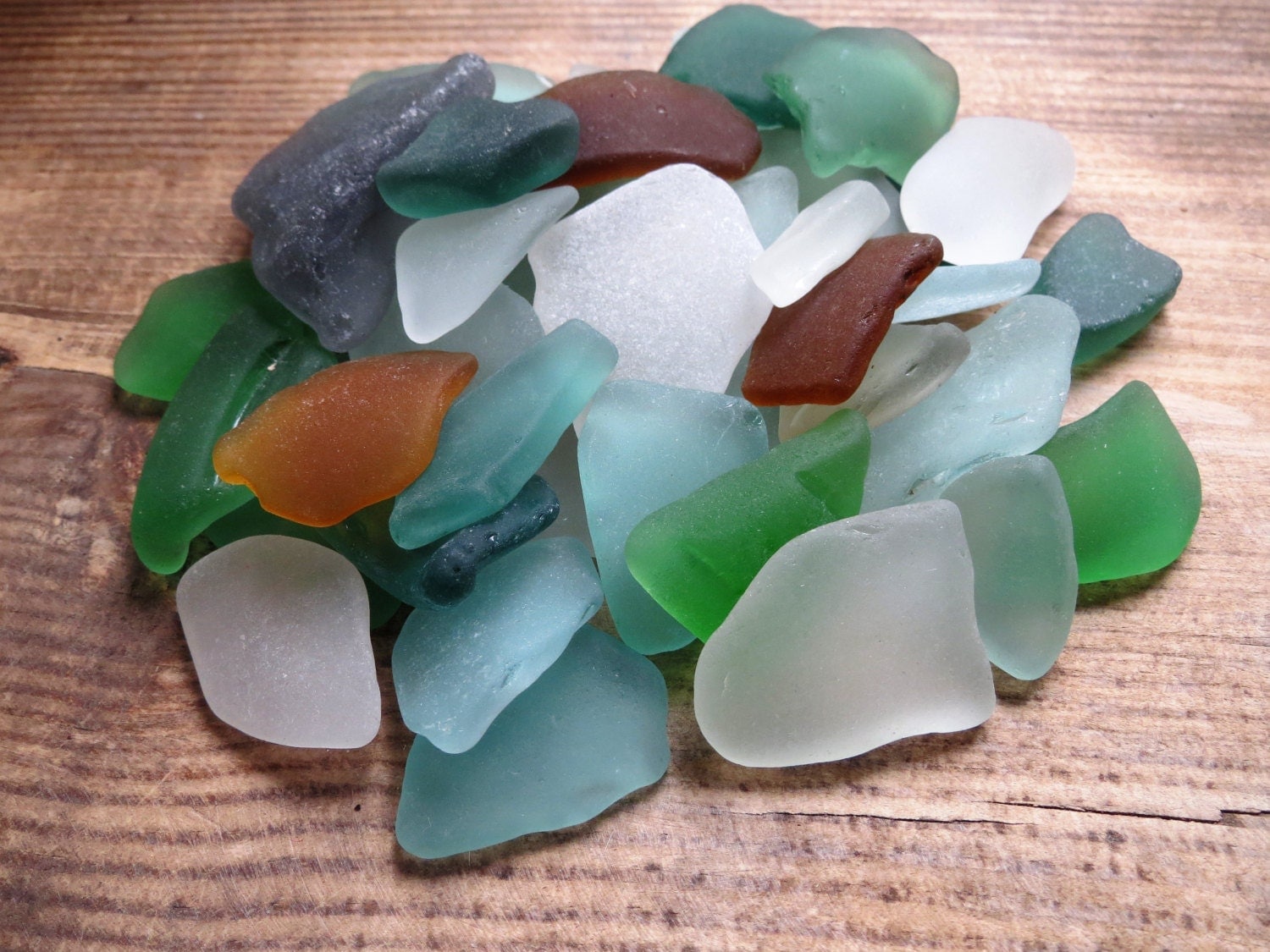 40 pcs Sea Glass bulk Seaglass white Light by ShopAtTheSeaside