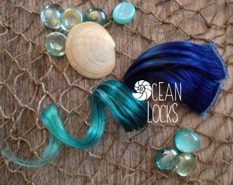 Blue hair, Turquoise Hair, Teal Hair, Ombre Hair Extensions, Hair extensions clip in, Human Hair Extensions, Festival hair, Mermaid Hair
