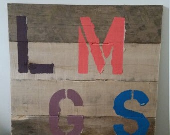 Reclaimed Wood Monogramed Sign (Recycled Pallets)